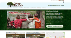 Desktop Screenshot of canyonrvpark.com